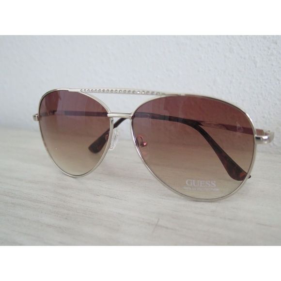 GUESS GF0399 Women's Gold/Gradient Brown Aviator Fashion Sunglasses - Picture 1 of 9